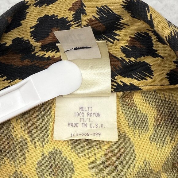 VTG Victorias Secret Gold Label Leopard Print Wrap Dress Robe NO BELT Size M/L - Picture 9 of 13